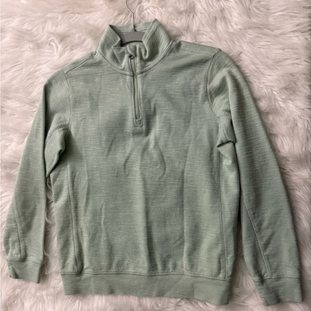 Lands' End Mint Green Kids Quarter-Zip Pullover